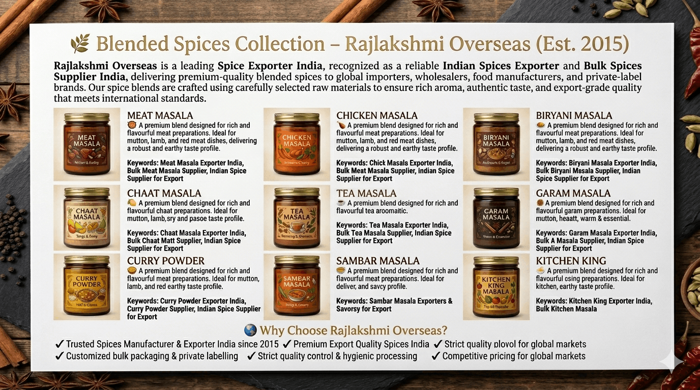 Spice Exporter India, Indian Spices Exporter, Bulk Spices Supplier India, Wholesale Spice Supplier India, Indian Spice Supplier for Export, Spices Manufacturer & Exporter India